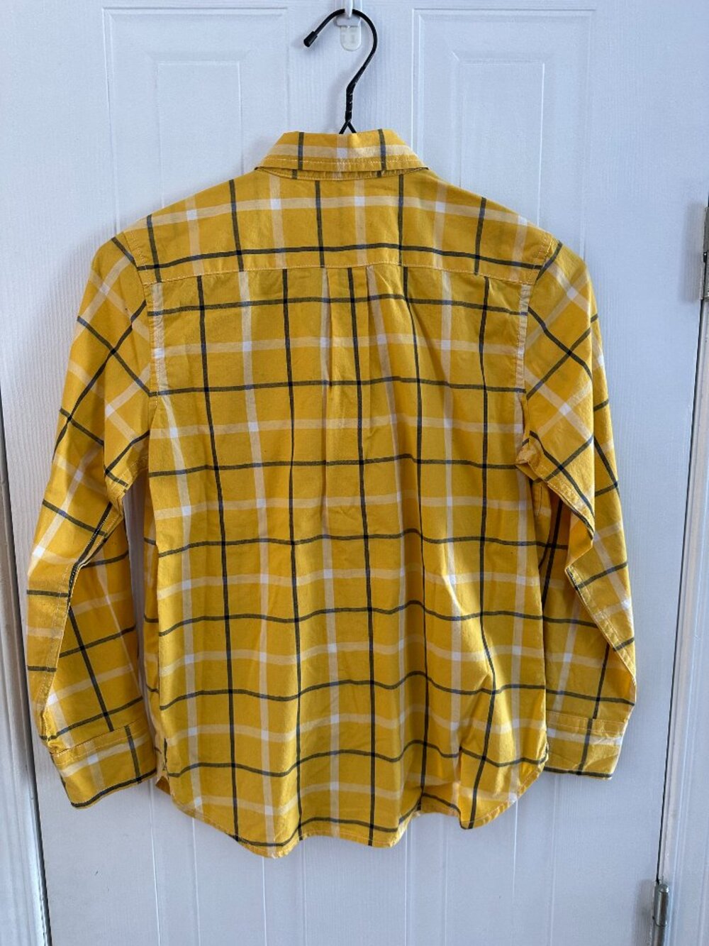 GAP Boys Yellow Plaid Long Sleeve Button-Down Shirt - Picture 2 of 2